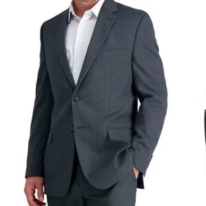 Haggar Tailored Fit Travel‎ Performance Suit Jacket Men's 46L Dark Heather Gray